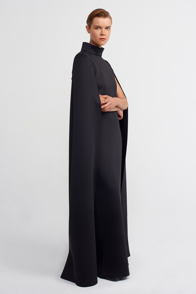 Nu Cape Effect Maxi Dress Black