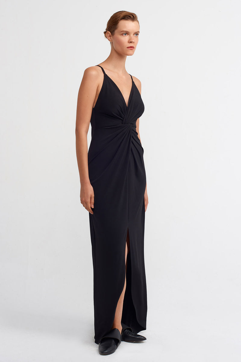 Nu Twisted Detail Maxi Dress Black