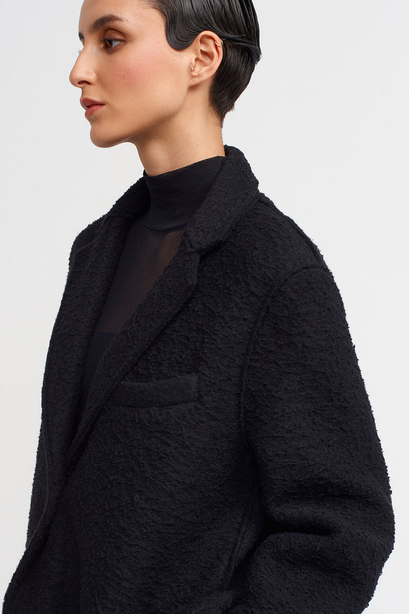 Nu Single-Breasted Elegant Coat Black