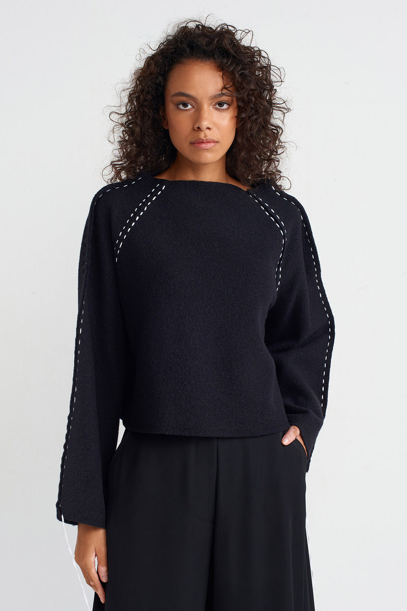 Nu Wool Sweatshirt Black/Offwhite