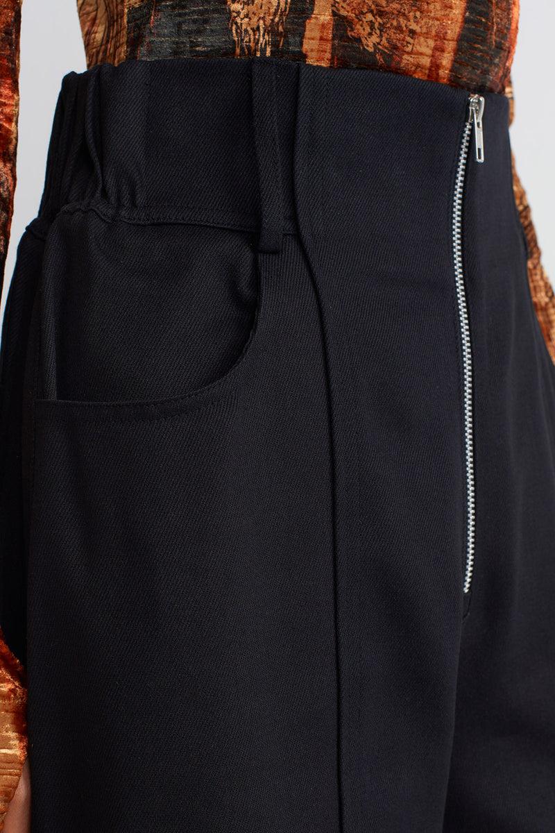 NU Wide-Leg Denim Trousers Black