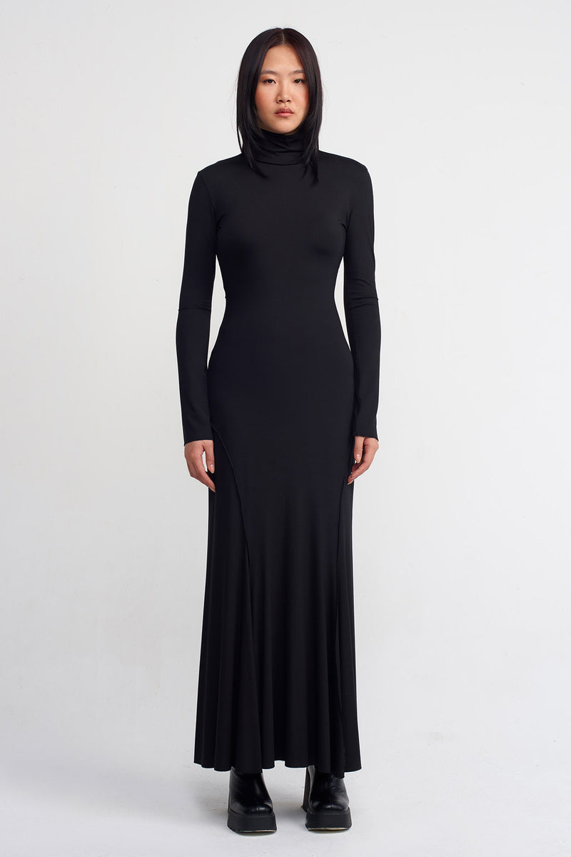 Nu Jersey Slim Long Dress Black