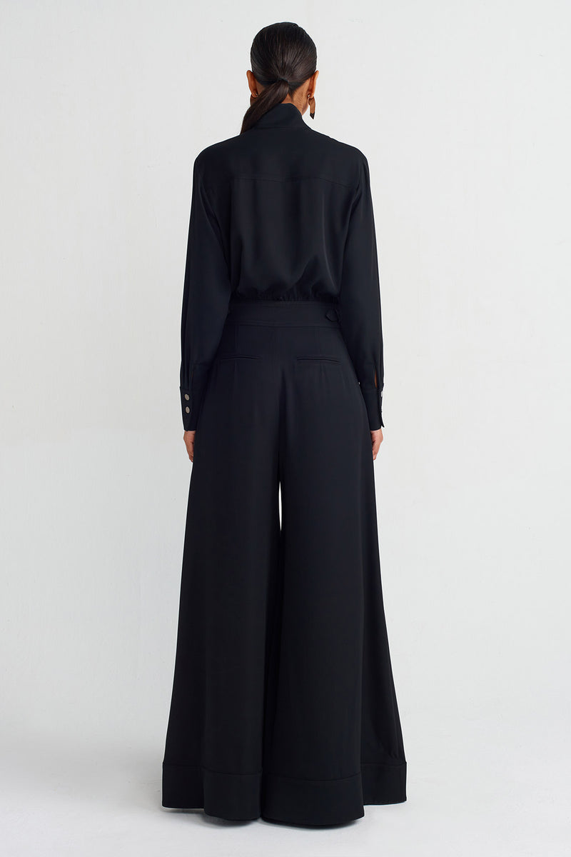 Nu Long Sleeve Elegant Jumpsuit Black