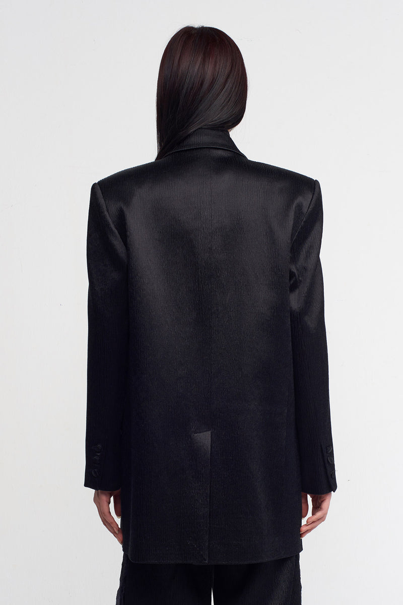 NU Crinkle Blazer Jacket Black