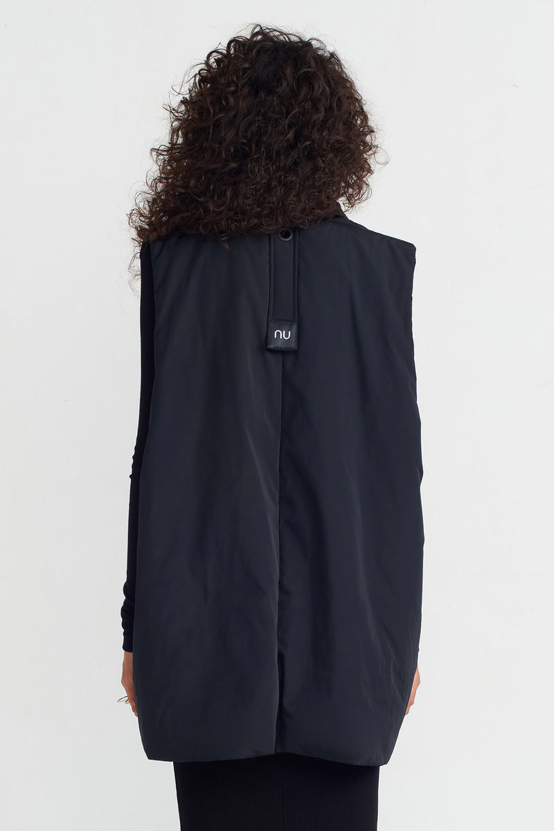 Nu Oversized Collar Vest Black