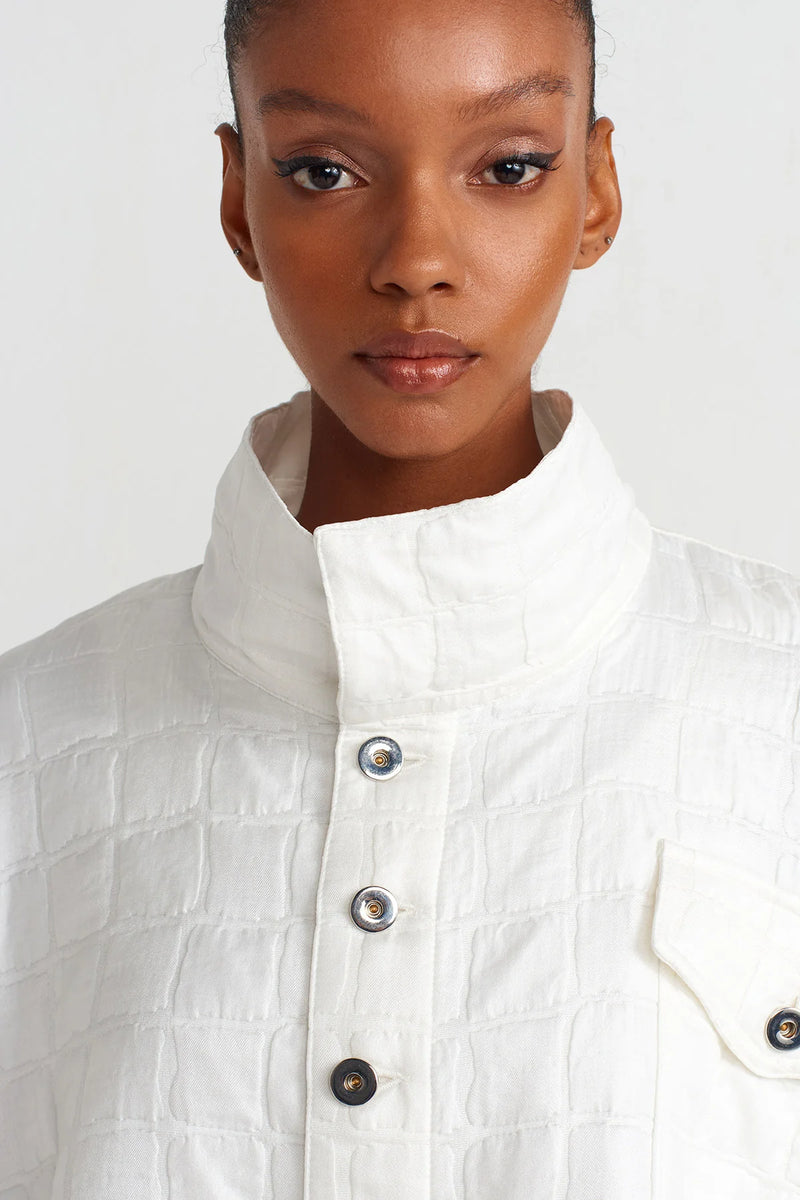 Nu Checked Jacquard Jacket White