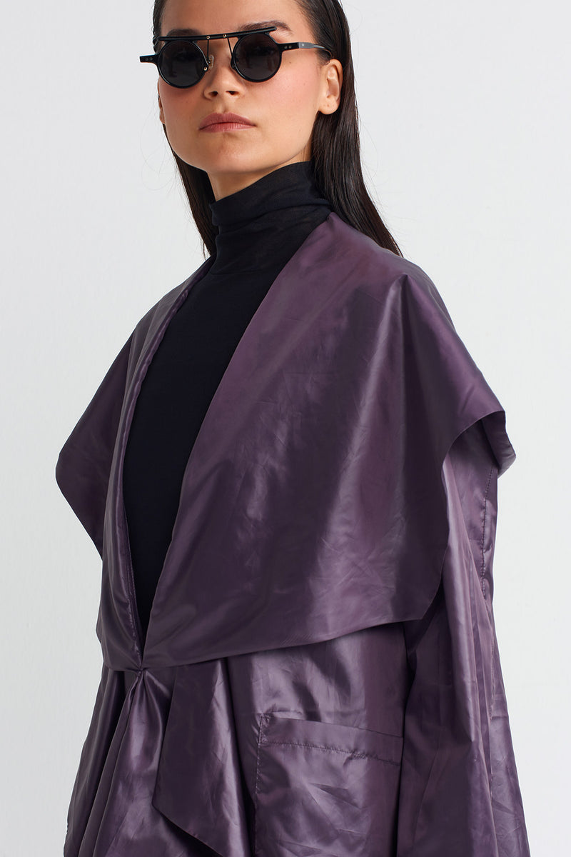 Nu Long Kimono Raincoat Plum