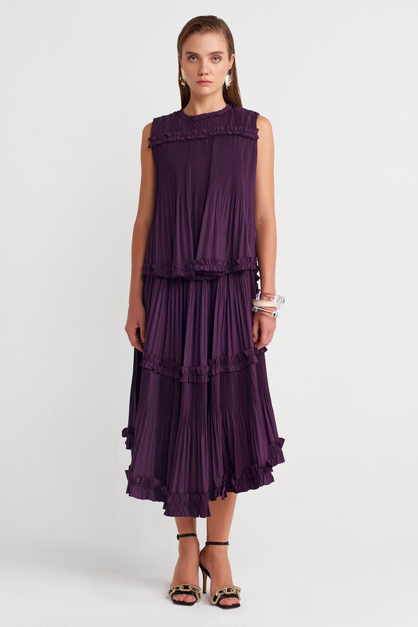 Nu Sleeveless Taffeta Blouse  Violet