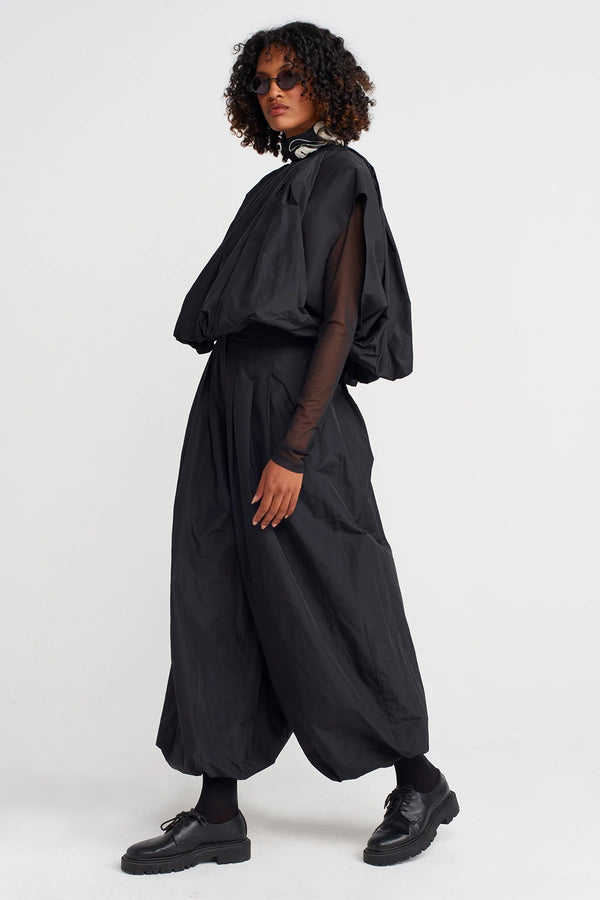 Nu Taffeta Balloon Blouse Black