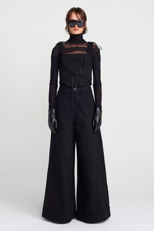 Nu Lace-Up Corset Bustier Black