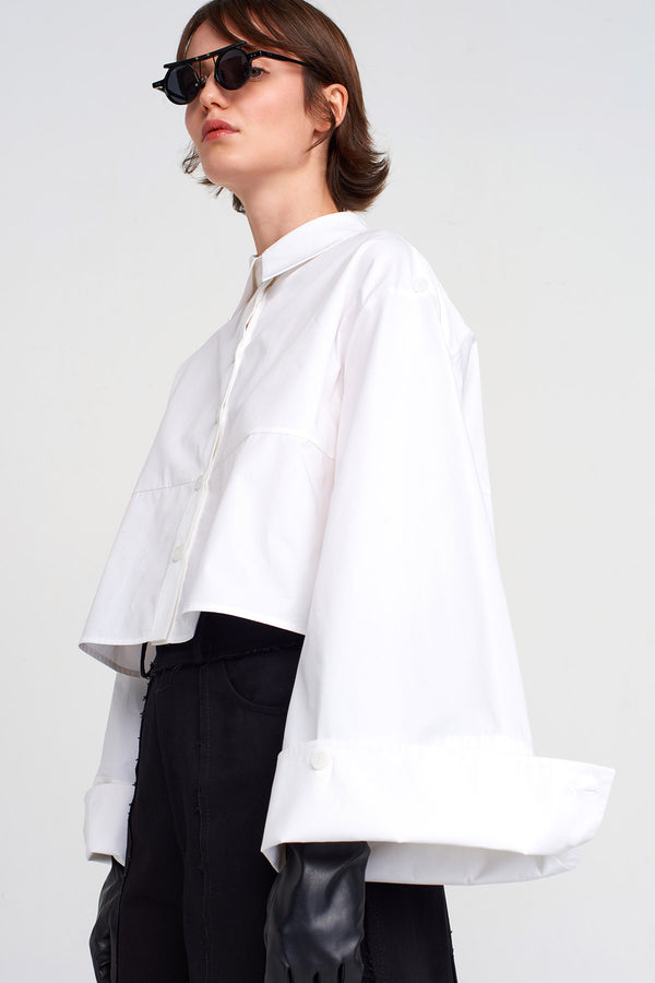 Nu Wide Crop Shirt Off White
