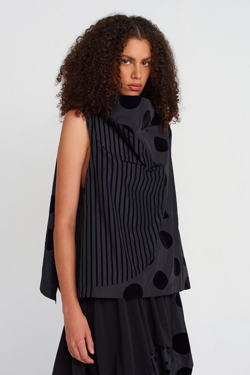 Nu Velvet Polka-Dot And Stripe Taffeta Blouse Multi Color