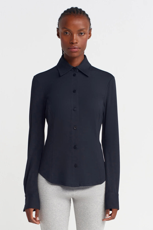 Nu Relaxed Fit Shirt With Waist Shaping Black