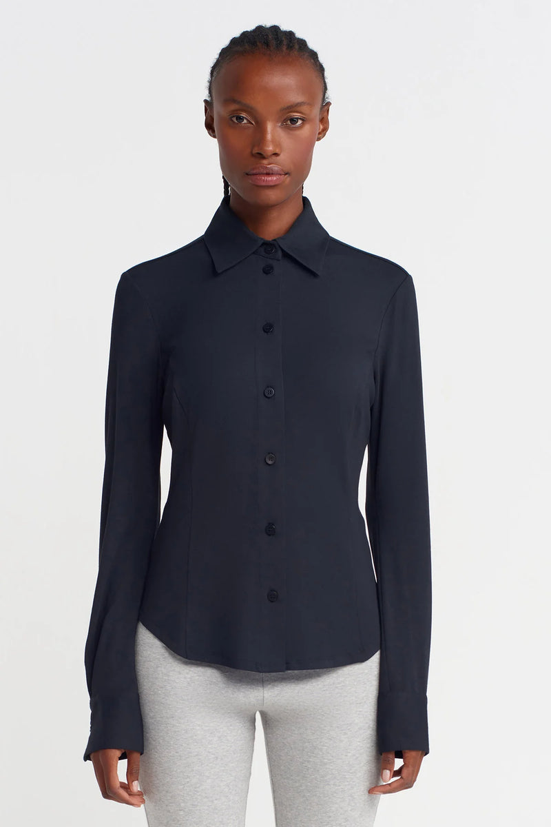 Nu Relaxed Fit Shirt With Waist Shaping Black
