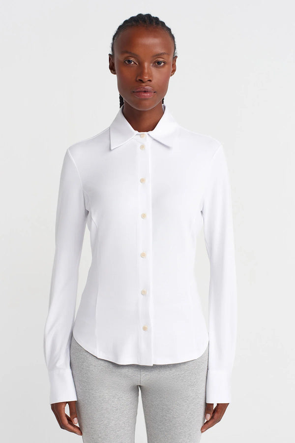 Nu Relaxed Fit Shirt With Waist Shaping Off White