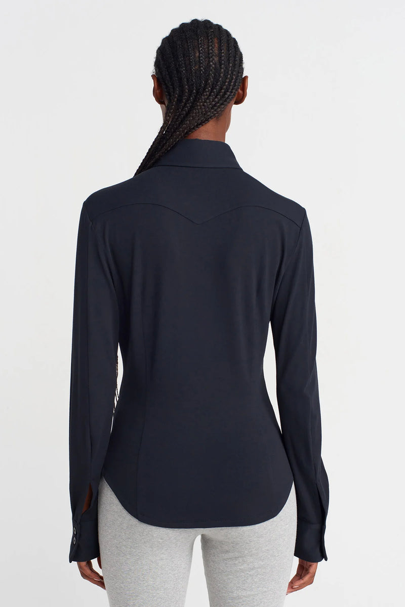Nu Relaxed Fit Shirt With Waist Shaping Black