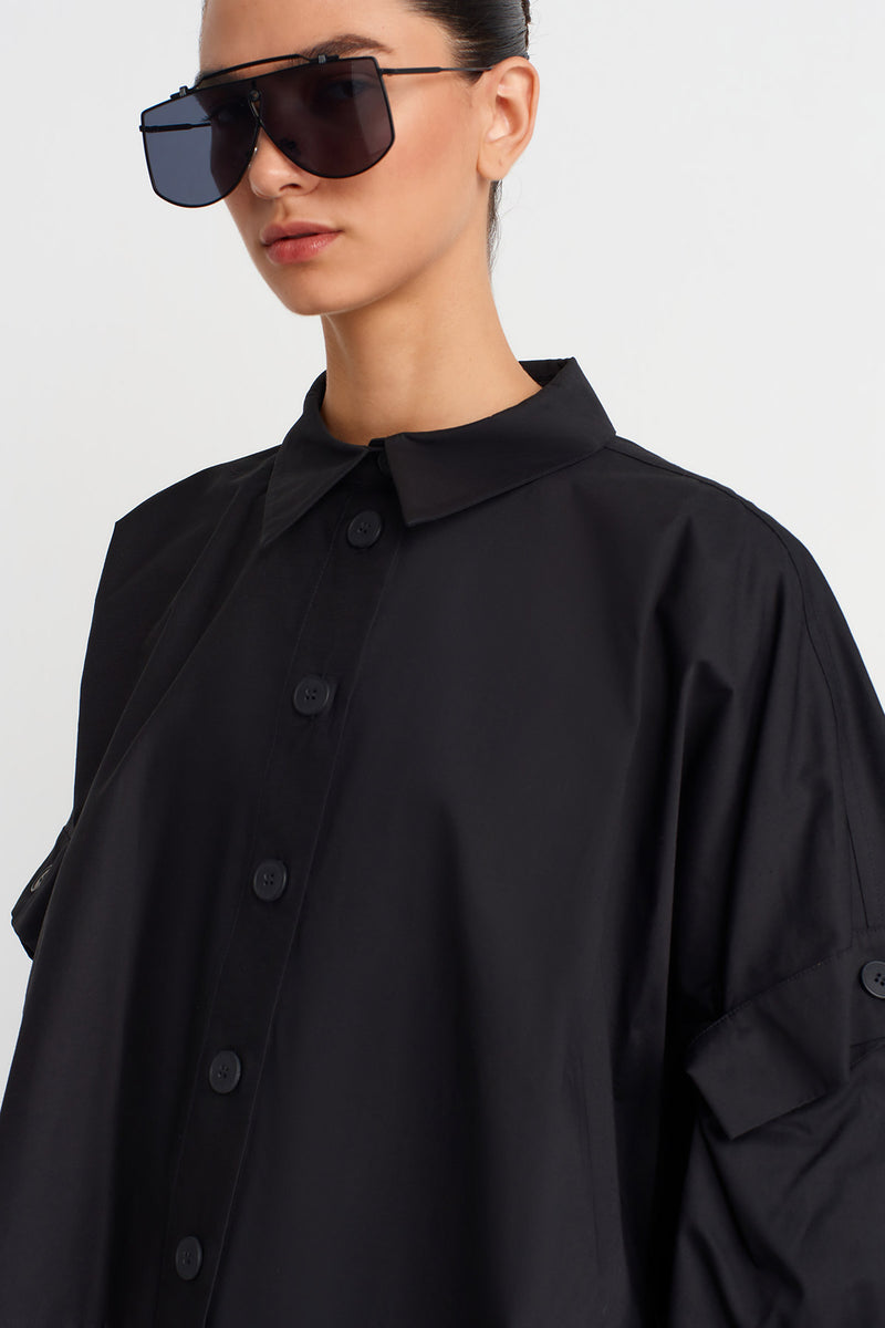 Nu Layered Oversized Shirt Black
