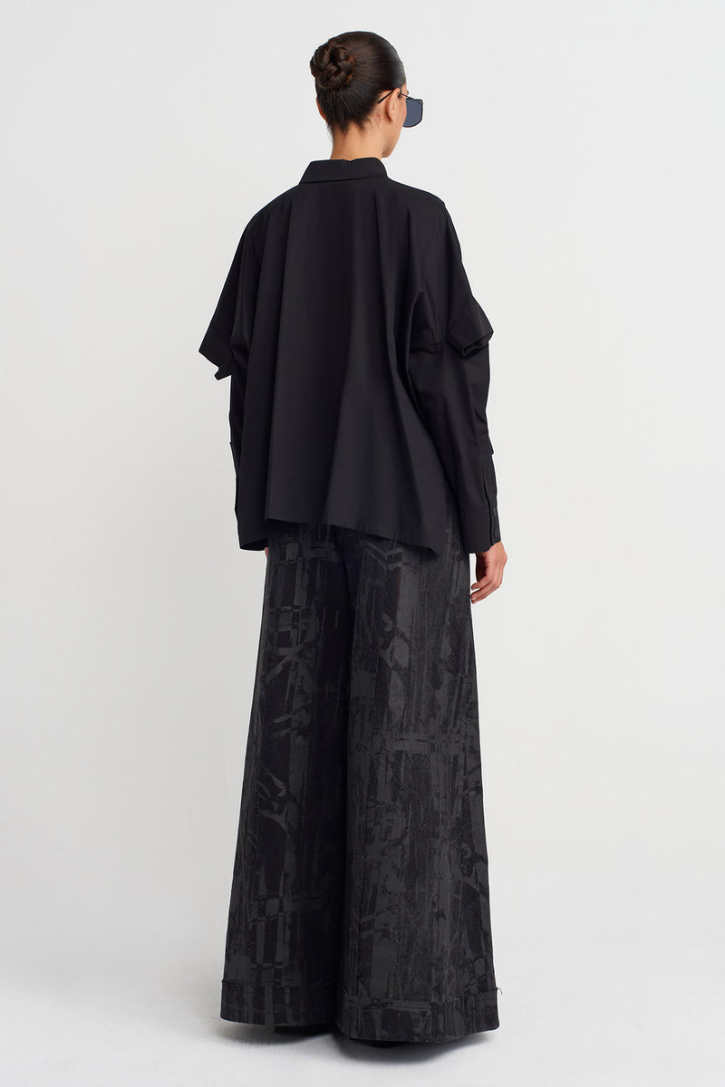 Nu Layered Oversized Shirt Black