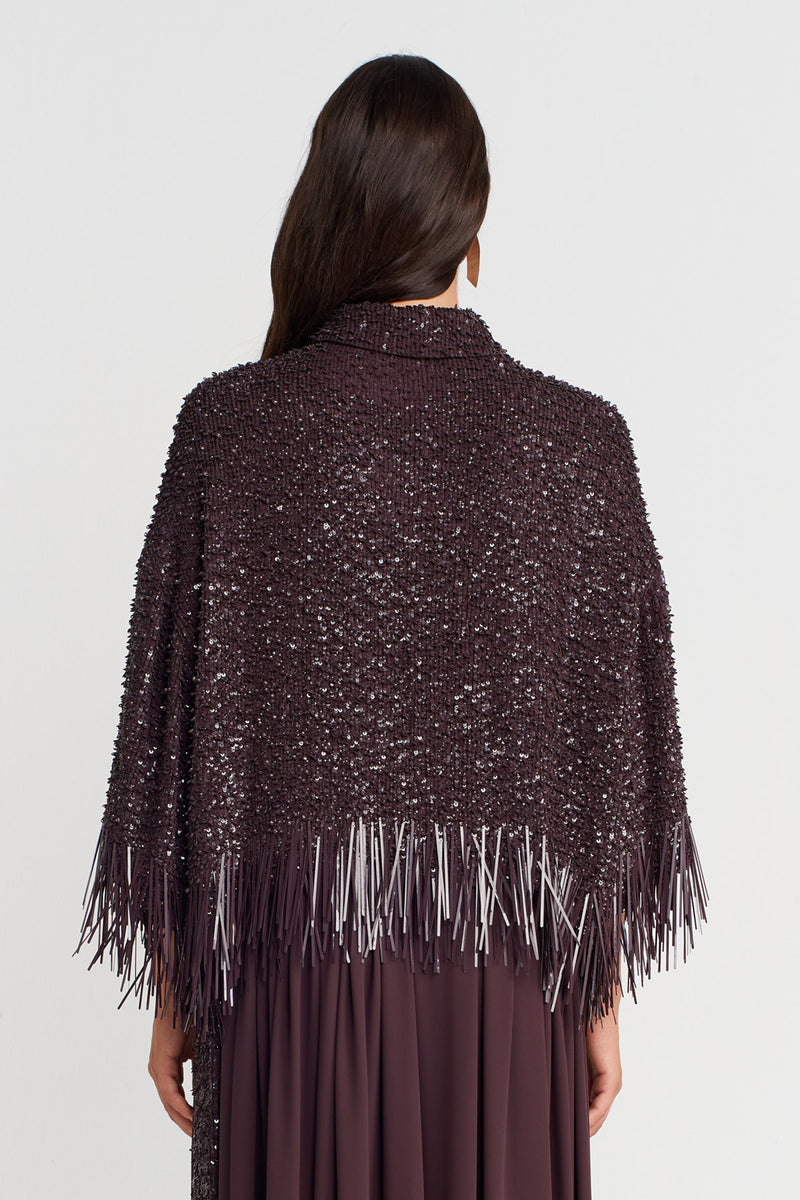 Nu Sequin Elegant Blouse Eggplant