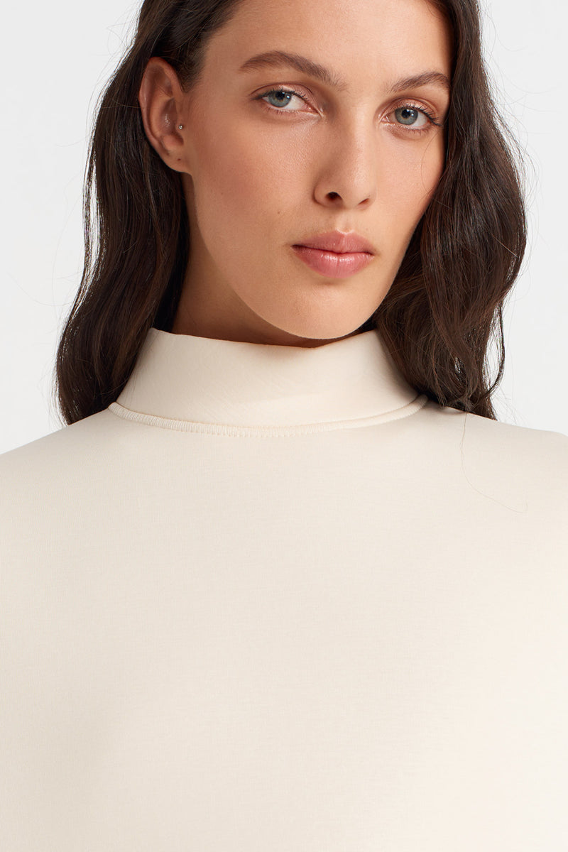 Nu Scuba Fabric Oversized T-Shirt Natural