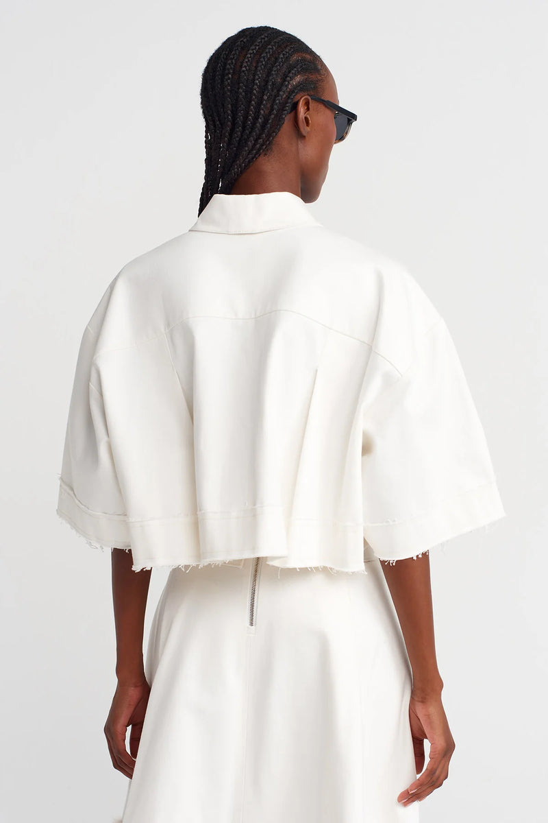 Nu Denim Crop Shirt Off White