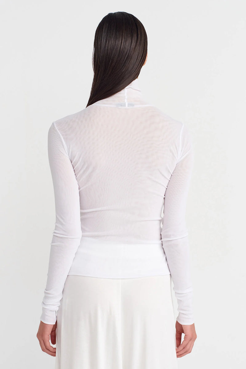 Nu Double Layer Tulle Bodysuit Off White