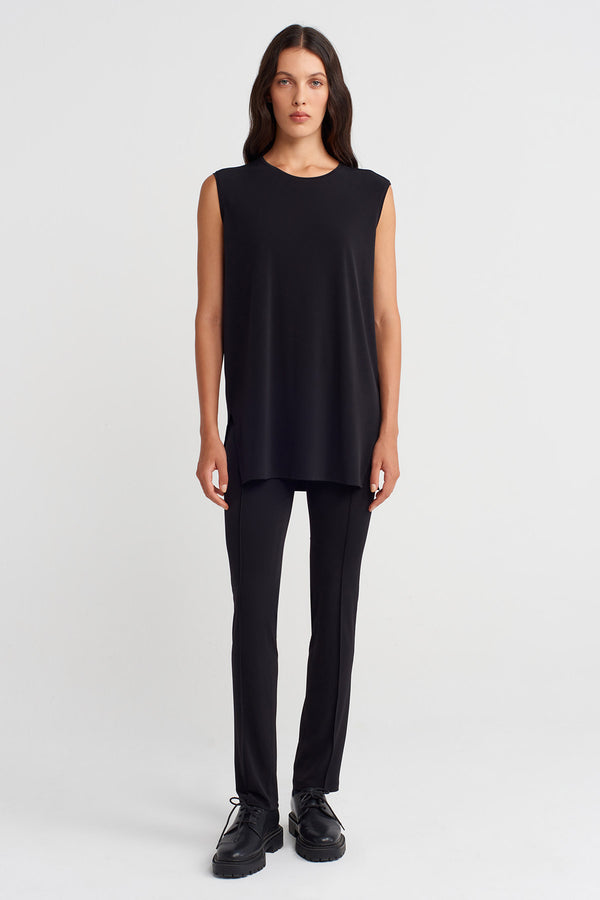 Nu Sleeveless Basic Jersey T-Shirt Black