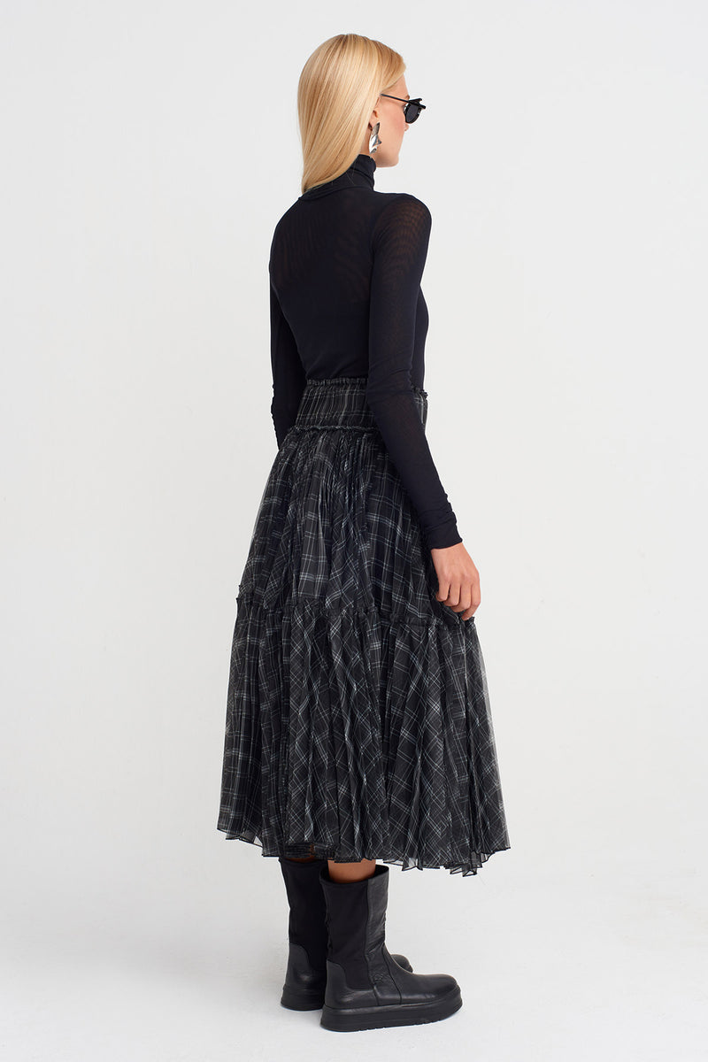 Nu Plaid Voluminous Tulle Skirt Grey/White