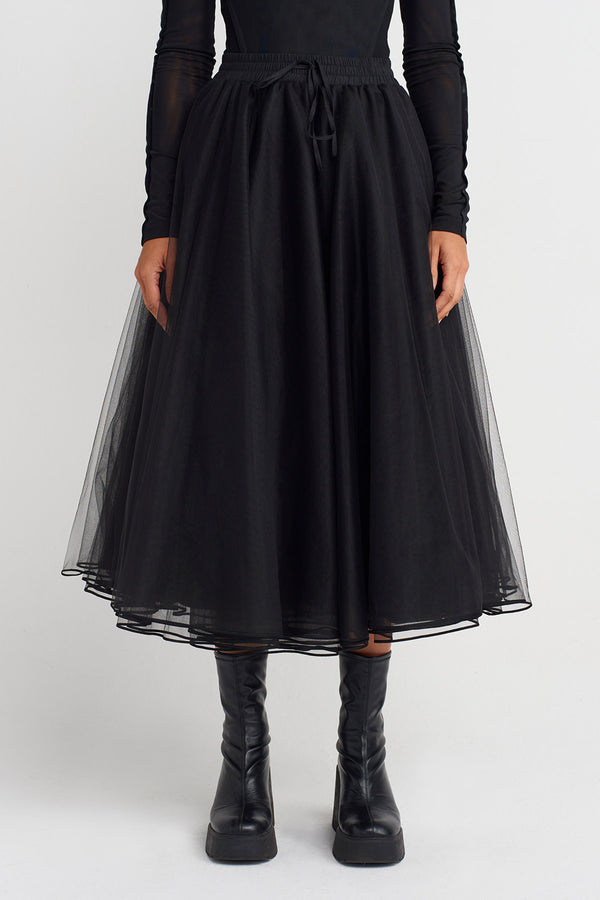 Nu Midi Tulle Skirt Black