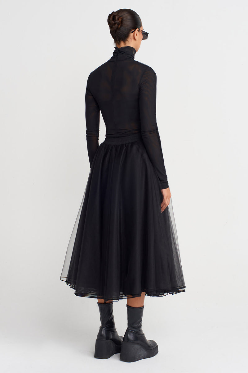 Nu Midi Tulle Skirt Black