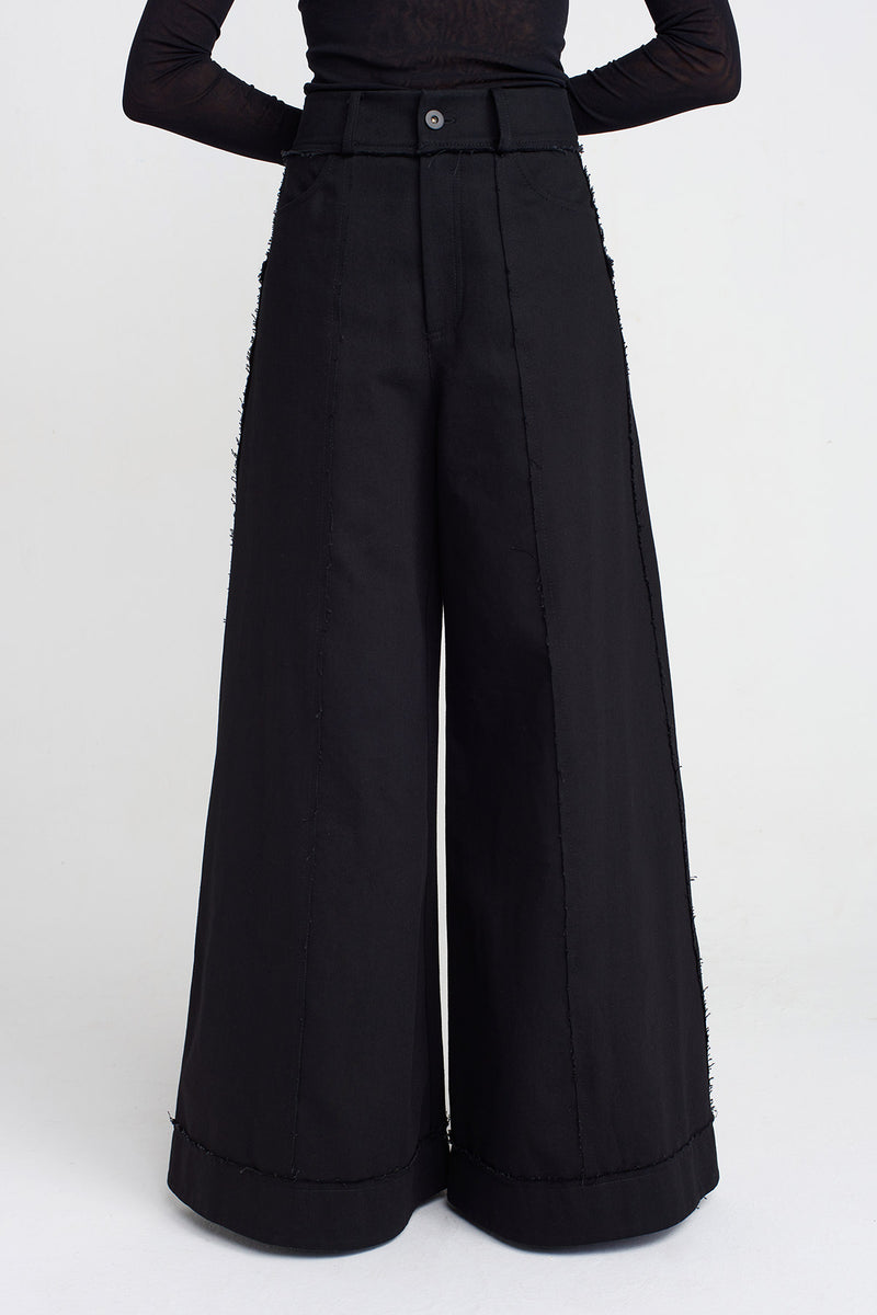 Nu Wide Leg Denim Pants Black