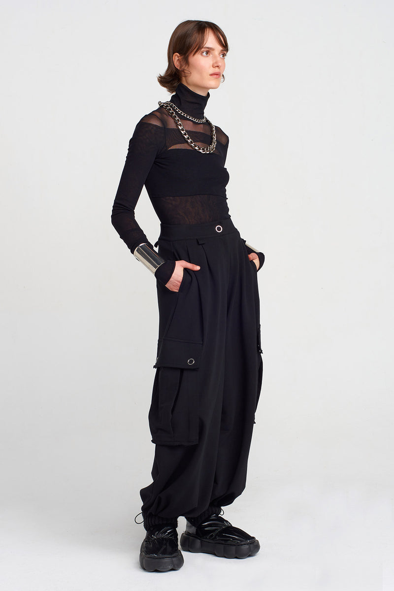 Nu Drawstring Trousers With Pockets Black