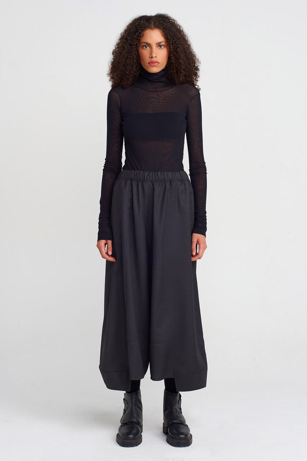 Nu Asymmetrical Hem Loose Trousers Anthracite