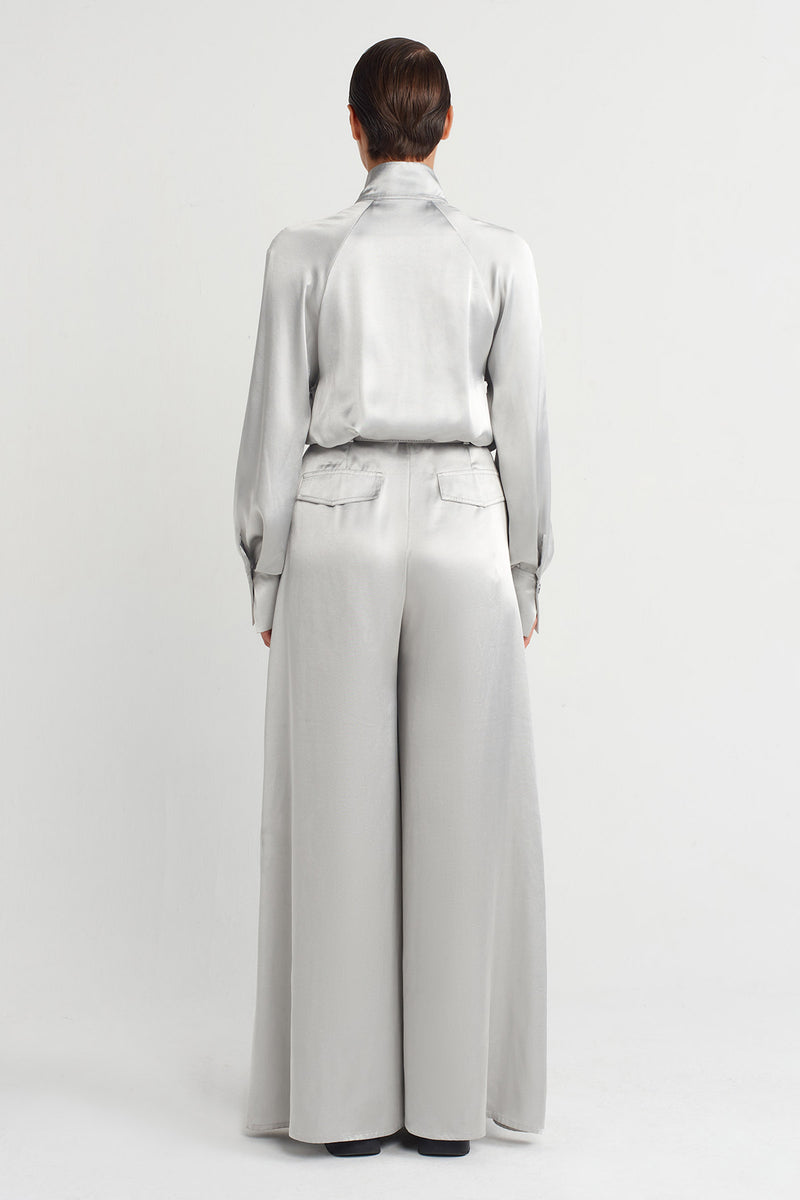 Nu Shiny Textured Jumpsuit Silver