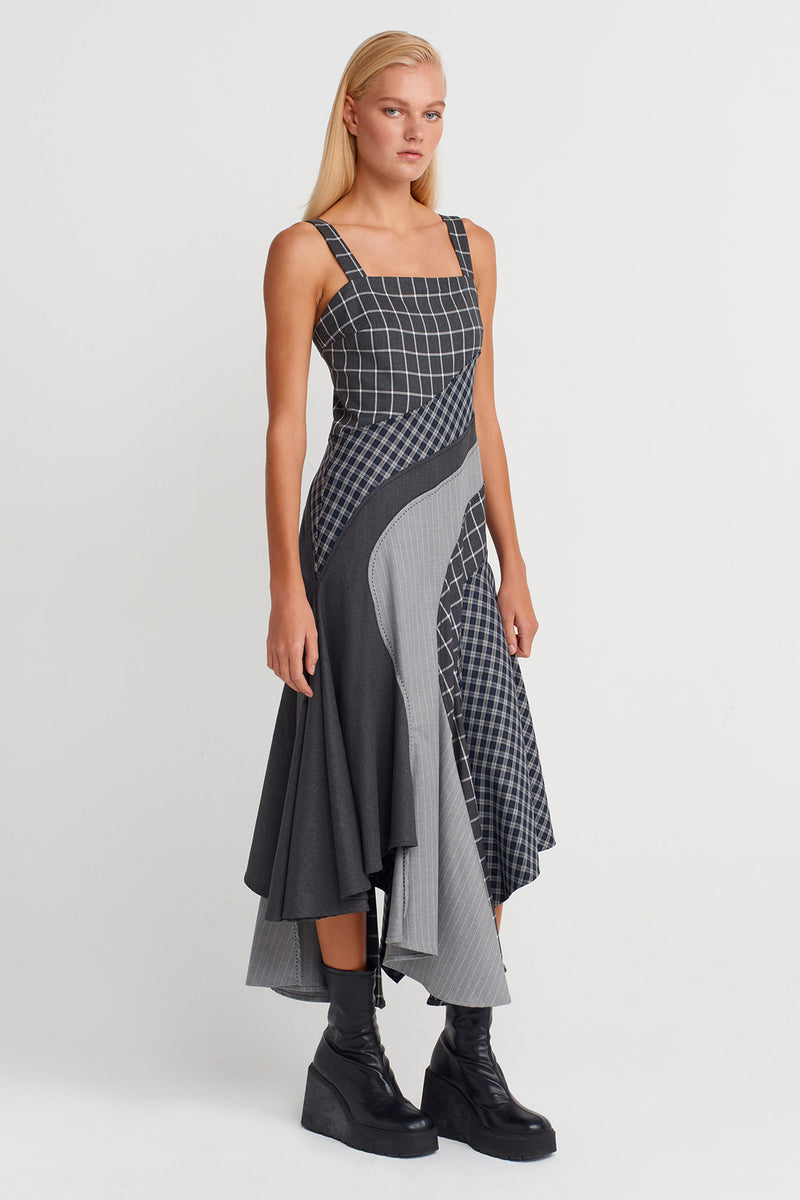 Nu Plaid Strappy Dress Multi Color