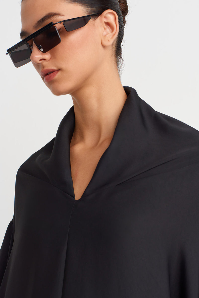 Nu Asymmetric Cut Maxi Dress Black