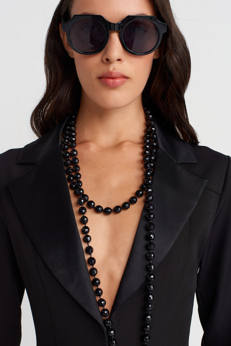 Nu Jumpsuit With Jacket Collar Black