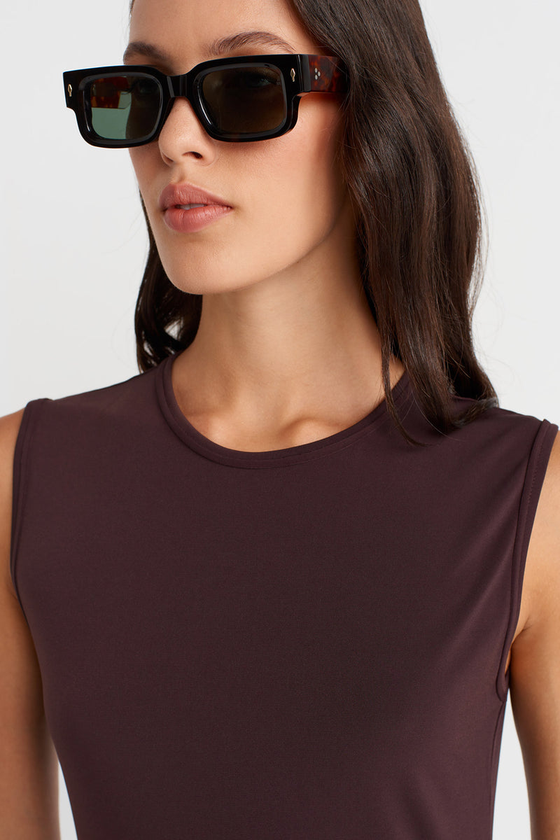 Nu Long Jersey Dress Eggplant