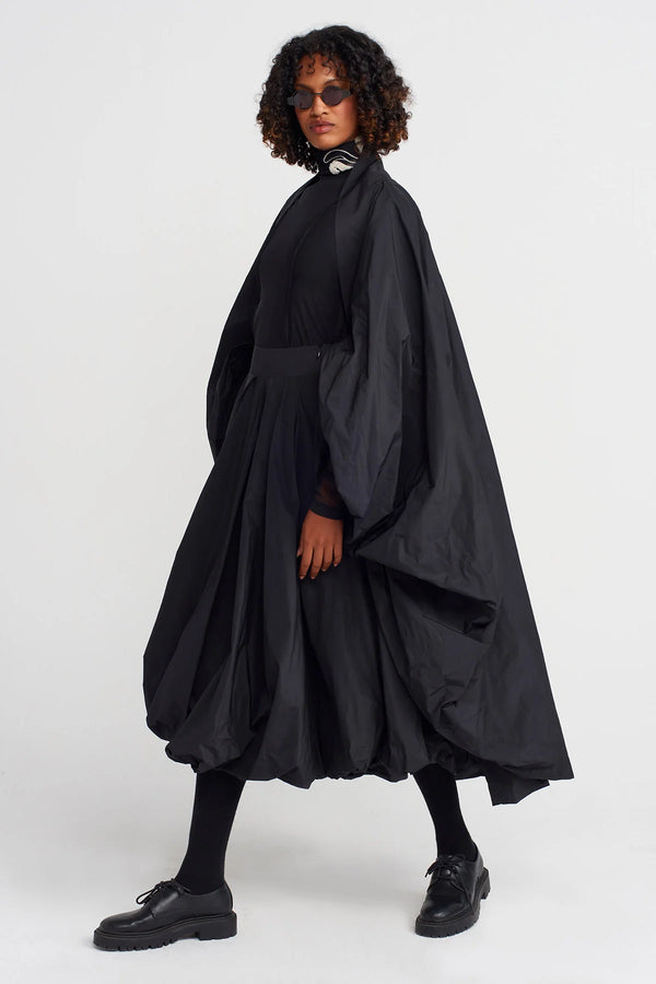 Nu Taffeta Balloon Cape Black