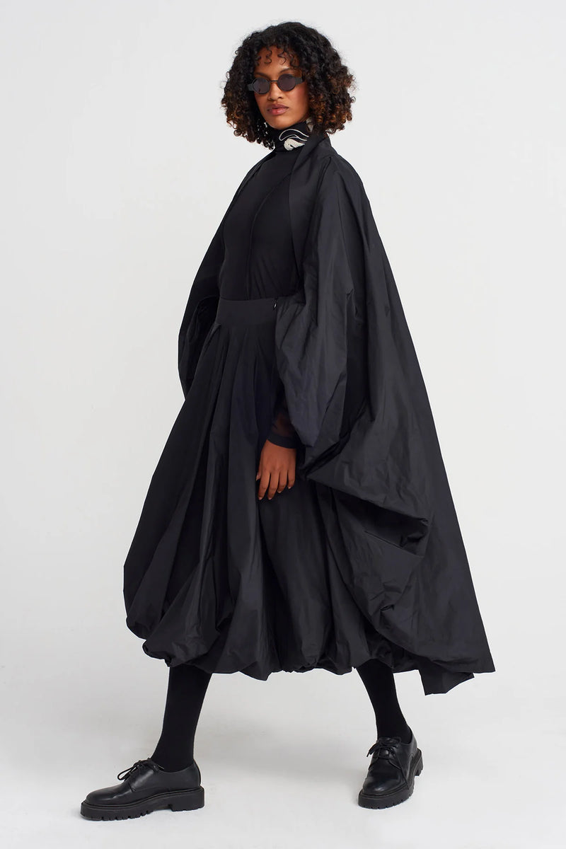 Nu Taffeta Balloon Cape Black