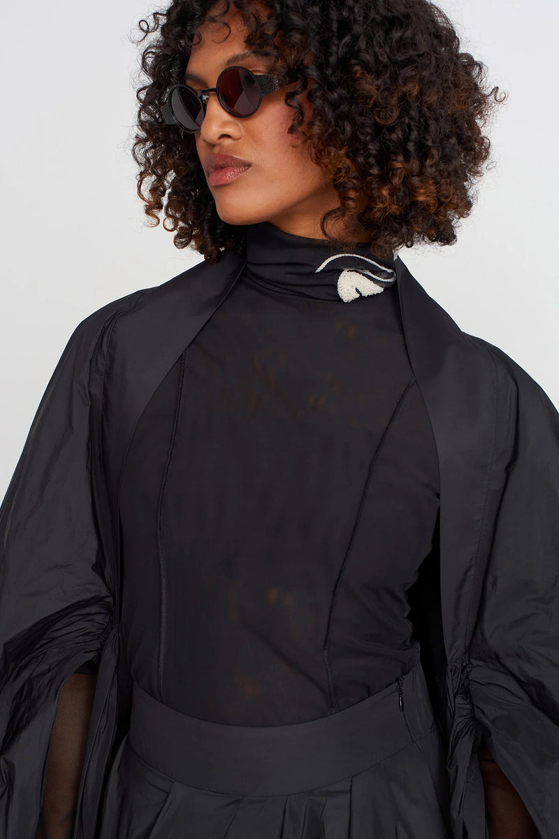 Nu Taffeta Balloon Cape Black