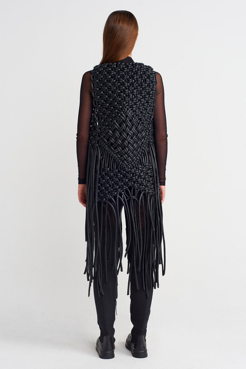 Nu Handcrafted Macramé Vest Black