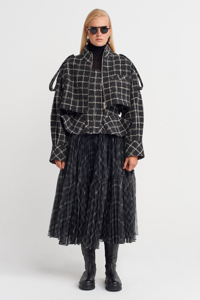 Nu Plaid Tweed Jacket Grey/White