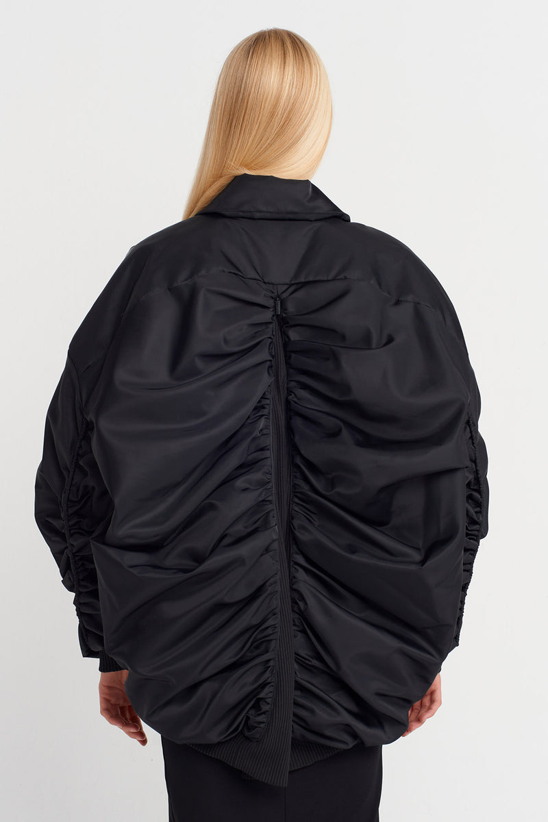 Nu Oversized Bomber Jacket Black