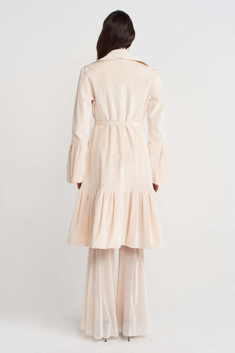 Nu Long Belted Jacket Natural