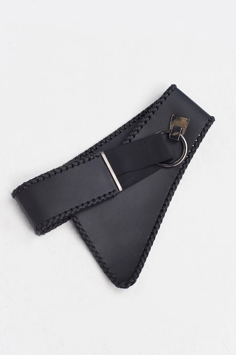 Nu Hooked Braided Leather Belt Black