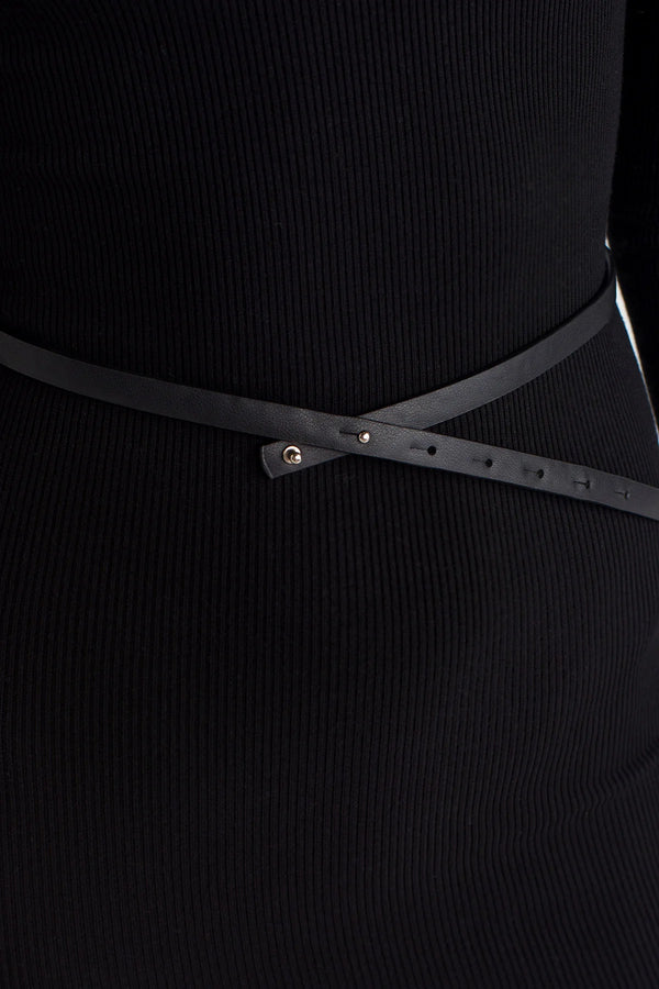 Nu Thin Leather Belt Black