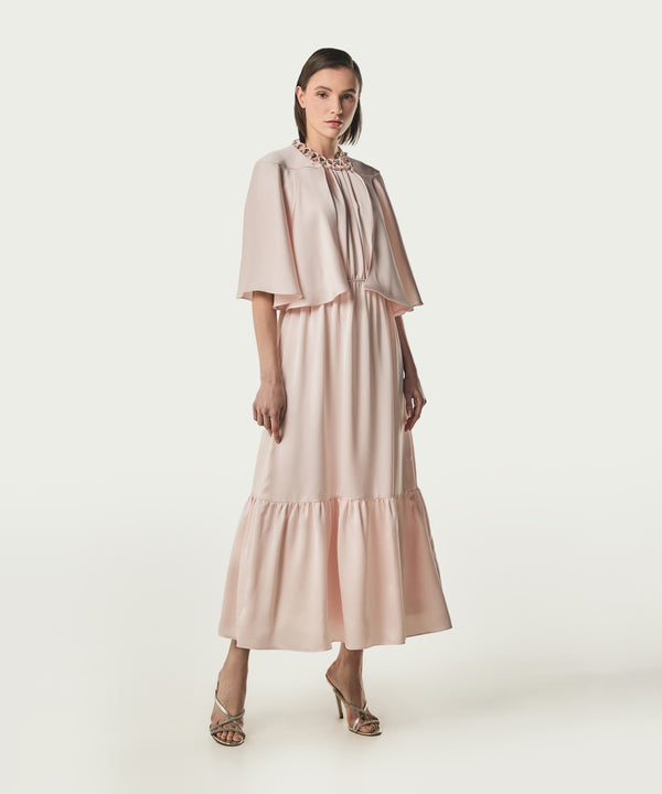 Machka Detailed Collar Midi Dress Powder