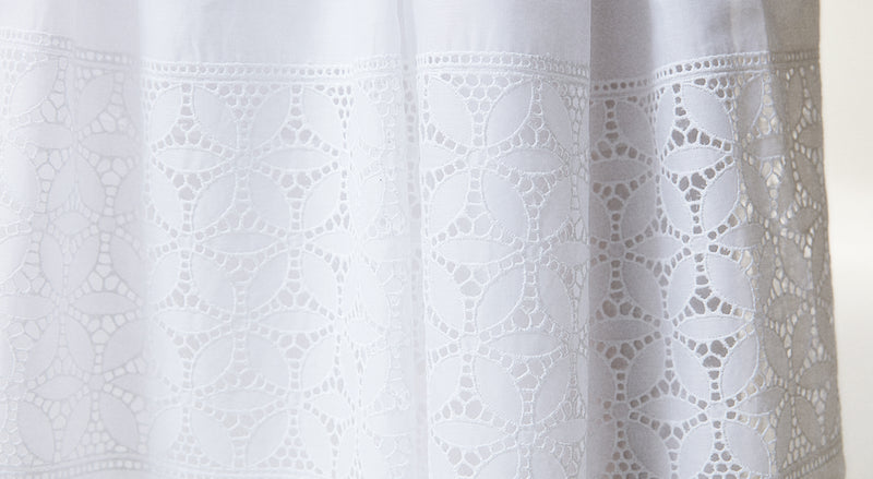 Machka Embroidered Pleated Midi Skirt White