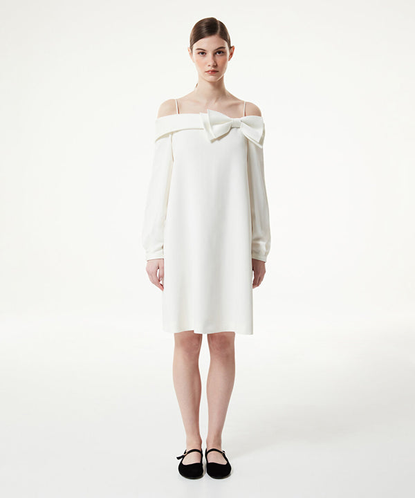 Machka Bow Mini Dress Off White